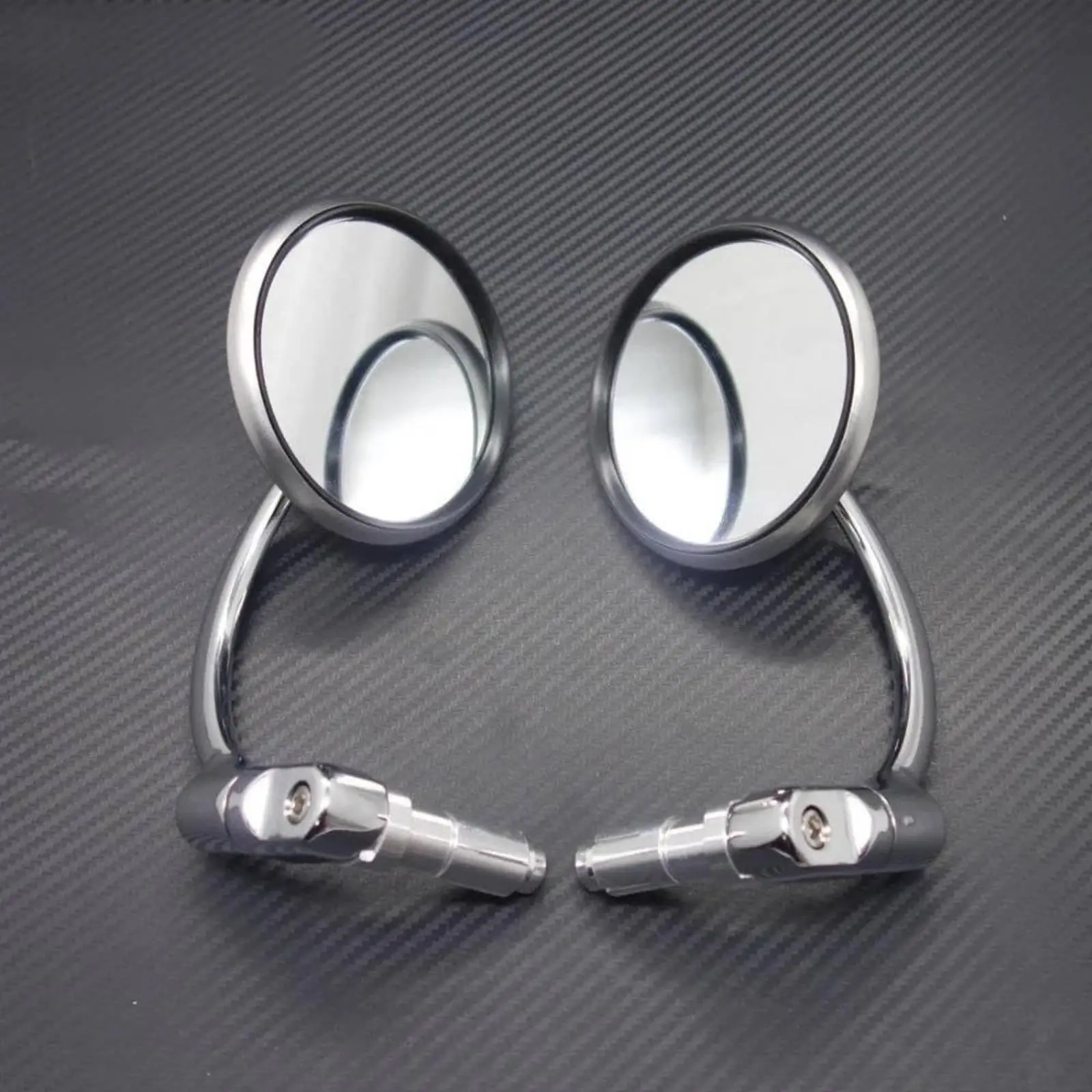 Aluminum Alloy Motorcycle Handlebar Mirror Adjustable Rearview Lens for Cafe Racer Style and Safer City Riding