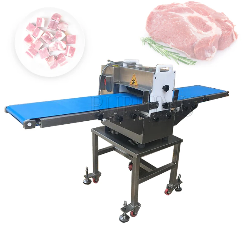 Three-Dimensional Automatic Meat Dicing Machine/Fresh Boneless Chicken Meat Fish Strip Cube Cutting Machine