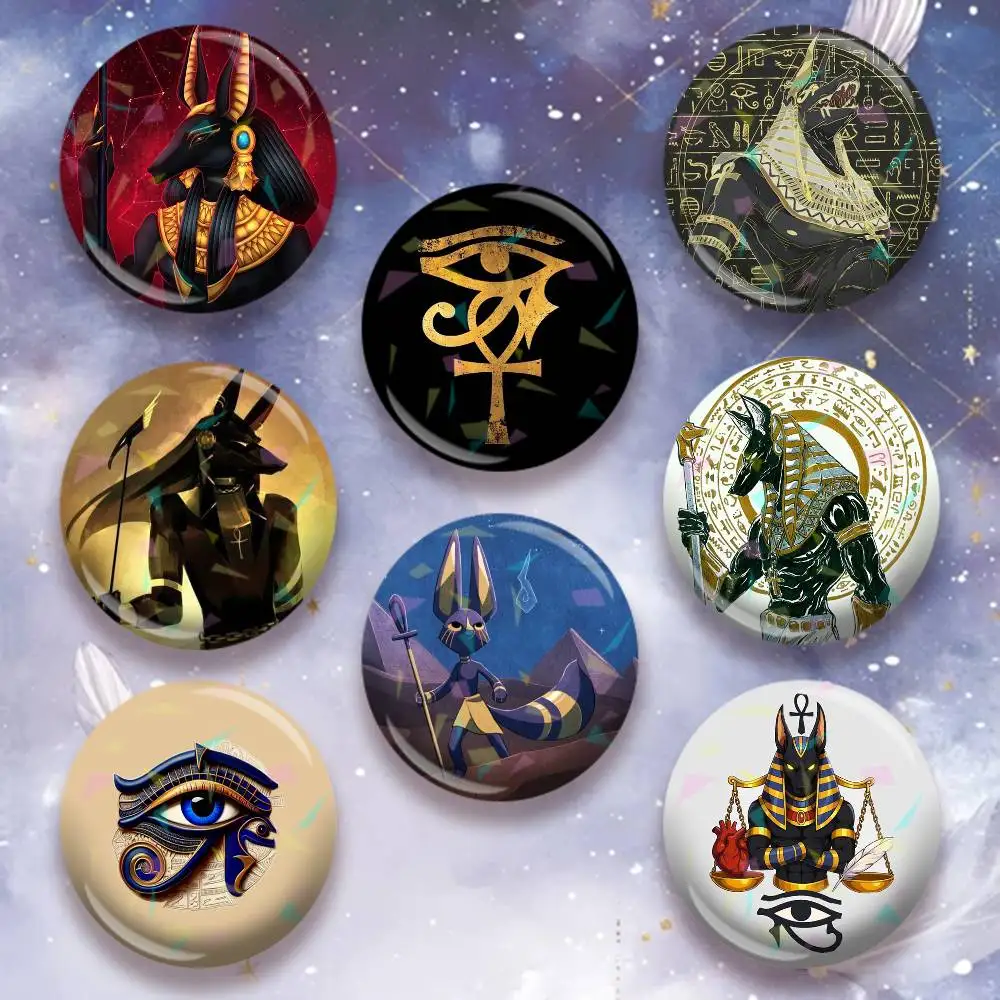 Egyptian Myth Anubis  Icon Badge Handmade Tinplate Brooch for Chest Ornament Gifts Easter decorations