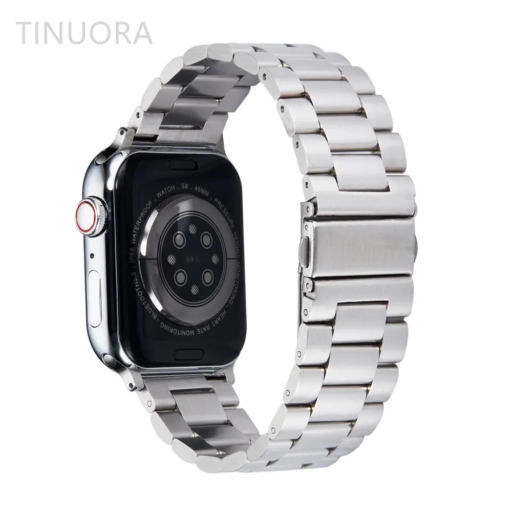 Cinturino in acciaio inossidabile per cinturino Apple Watch 45mm 44mm 49mm 42mm 40mm 41mm 38mm bracciale per IWatch 8 7 Ultra 6 5 4 con regolatore