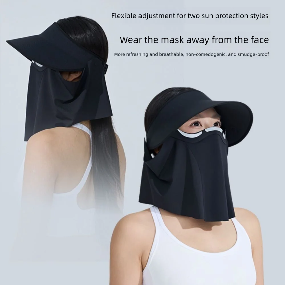 

New Anti-ultraviolet Sun Protection Magnetic Mask Does not squeeze the face Breathable Hollow Hat Detachable Sun Cap Summer