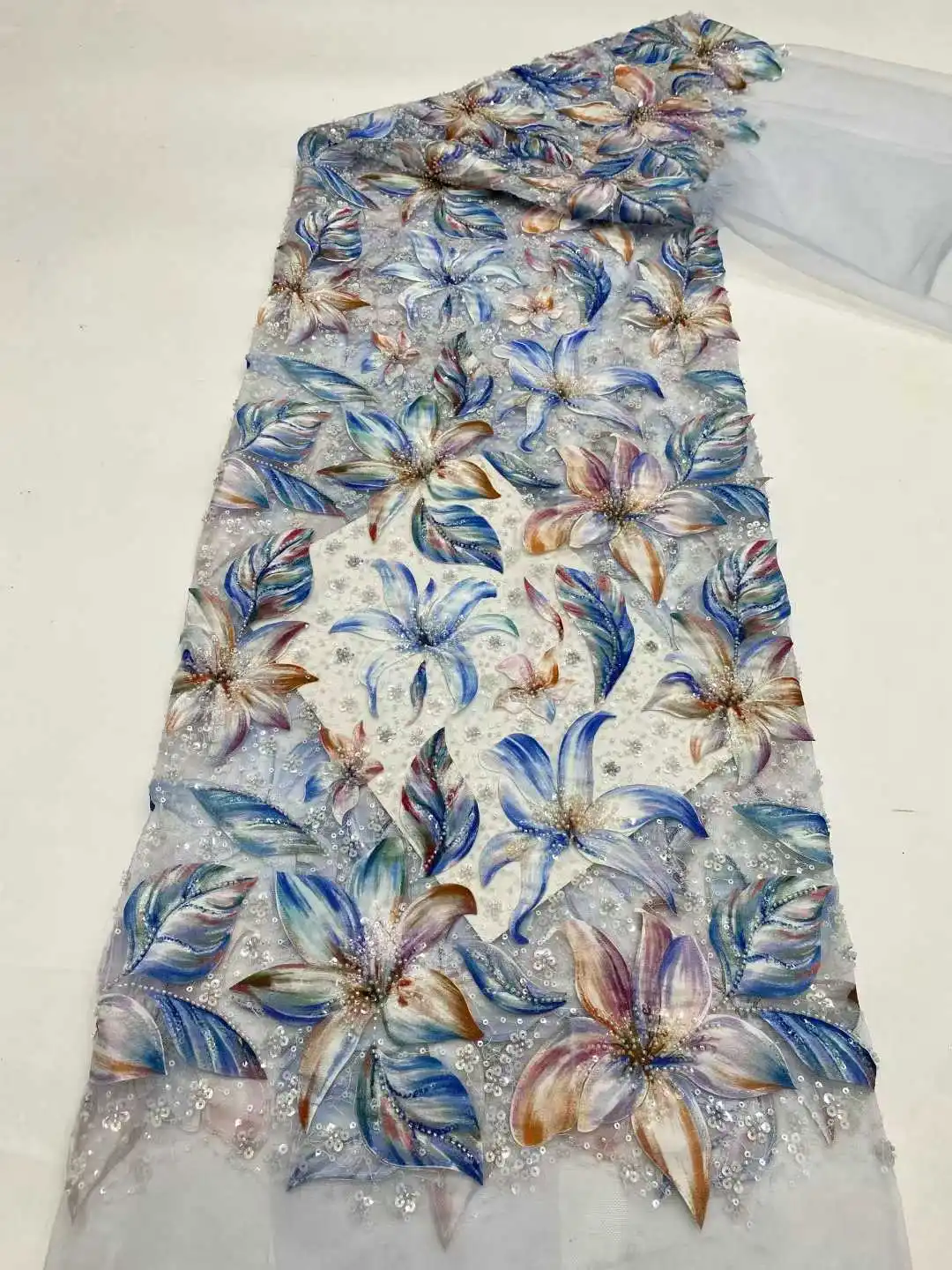 

Африканская французская сетчатая кружевная ткань с бисером, высокое качество, Нигерия, африканский тюль, кружевная ткань с блестками для женщин, вечернее платье