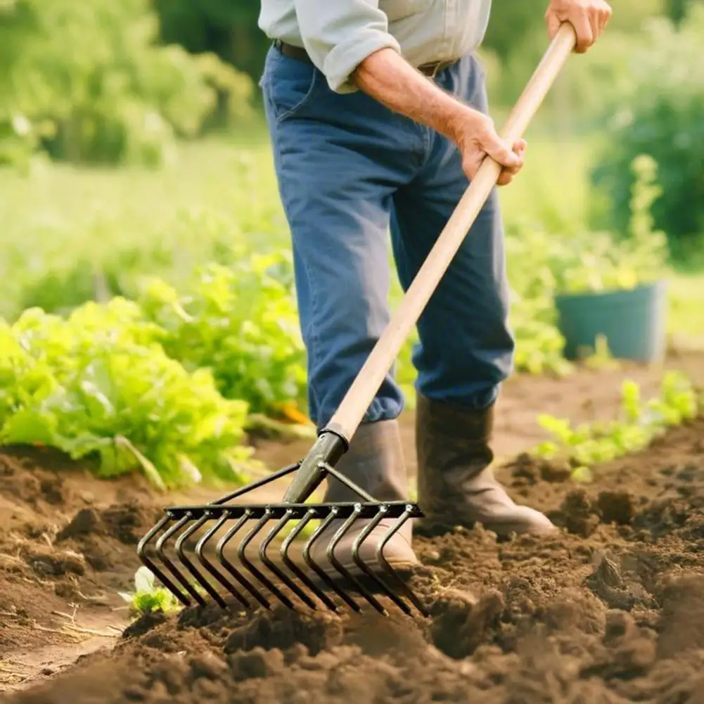 Vegetable Field Rake Steel Garden Weeding Rake Heavy-duty Steel Weeding Rake Hand Weeder Set for Gardening Vegetable Field Soil