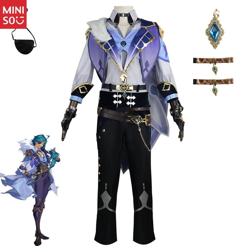 

Miniso Original God Kaiya Cos Clothing Anime Clothing Male Kaiya Ice Westerly Knight Cosplay Stage Performance Clothing