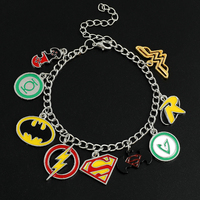 DC Comic Superman Flash Batman Bracelet Charm Bangle for Women Men Jewelry