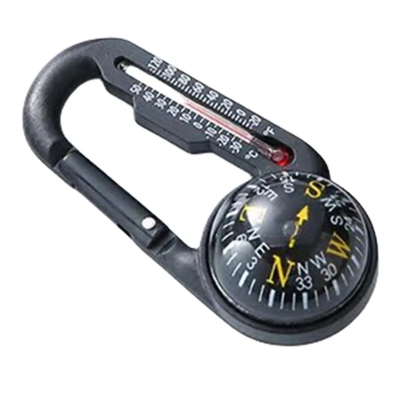 

Multifunctional Carabiner with Compasses & Thermometers Hook Keychain Outdoor Climbing Survival Tool Easy to Use