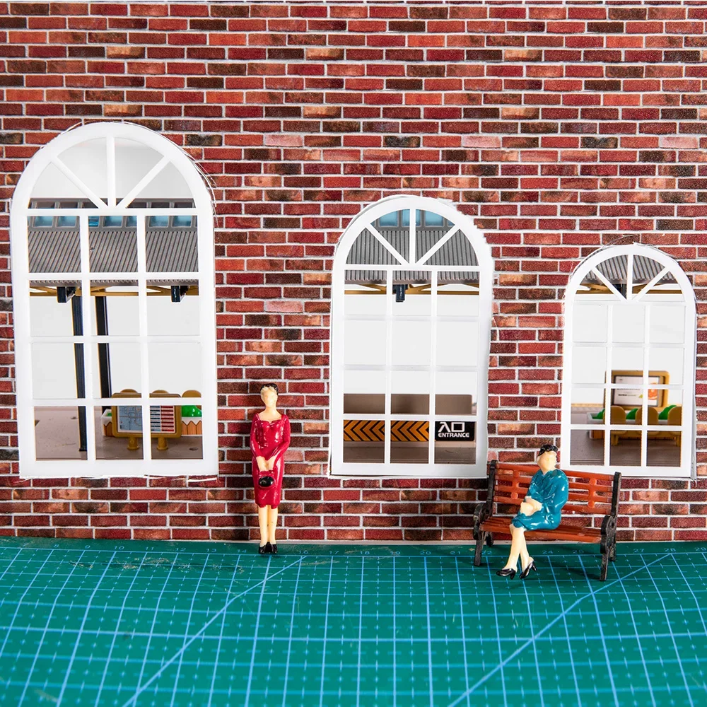 1/20 1/25 1/30 Miniatur Fenster Modell ABS Kunststoff Spielzeug Diy Modellbau Indoor Puppenhaus Zubehör für Dioramen/Landschaft