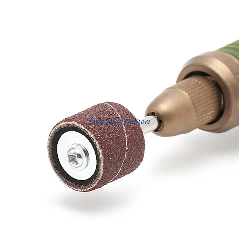 

H7ED 100 Pcs and 1/4" Sanding Band Sleeves Drum Sandpaper Rubber 2 Mandrels