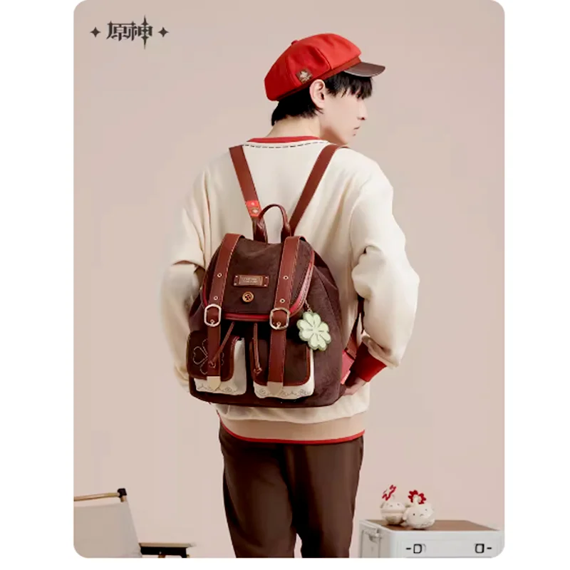 【MiHoYo】Genshin Impact Klee Themes Impressions Series  Game Cosplay Costumes Anime Beige And Brown Backpack