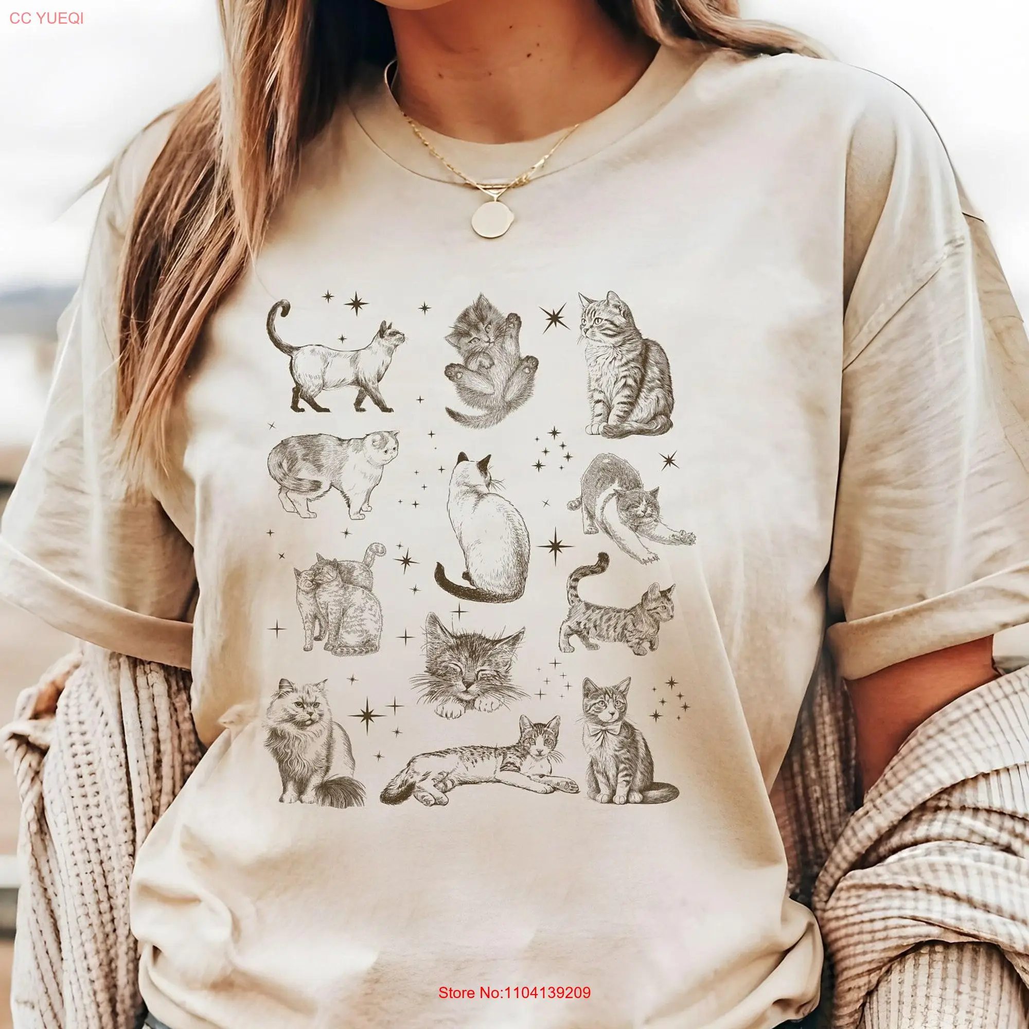 Vintage Cat Breeds T Shirt Magical Cats Retro Kitten Lover Breed SweaT Mom for Lovers long or short sleeves