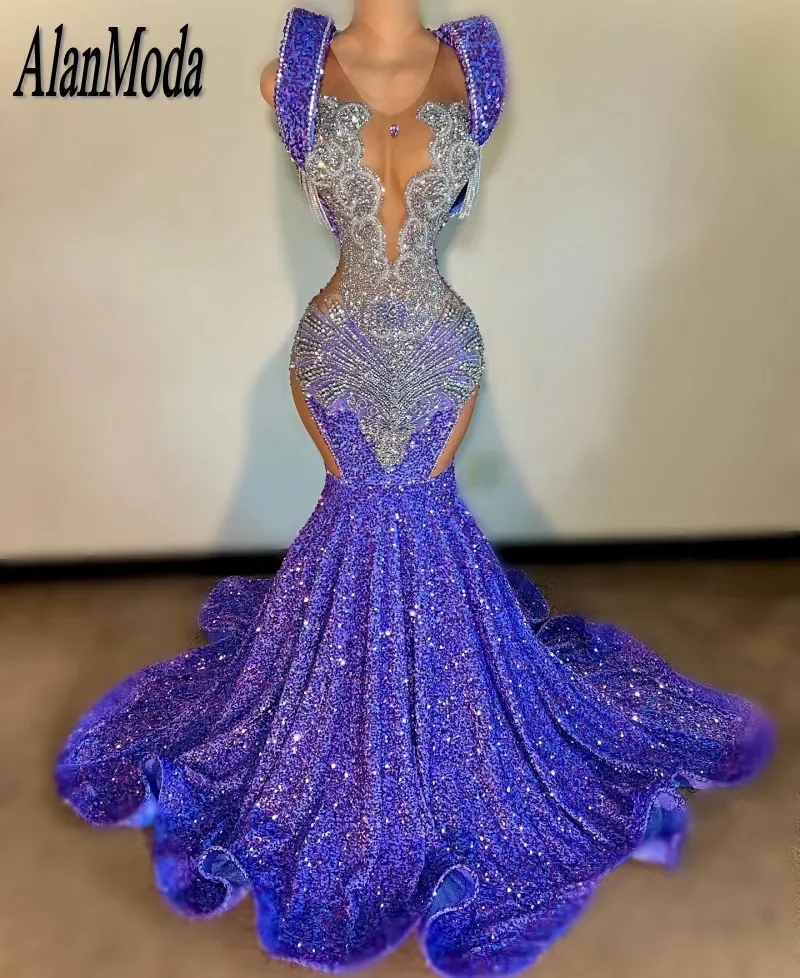 

Gilter Light Purple Prom Dresses 2026 Sequin Mermaid Party Gowns Crystal Evening Dress Long Vestidos De Graduación Customized