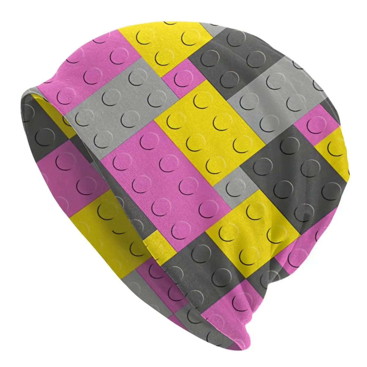 Yellow Gray Pink Building Blocks Bricks Master Builder Bath Mat Aesthetic Warm Hip-hop Street Punk Gothic Hats Streetwear