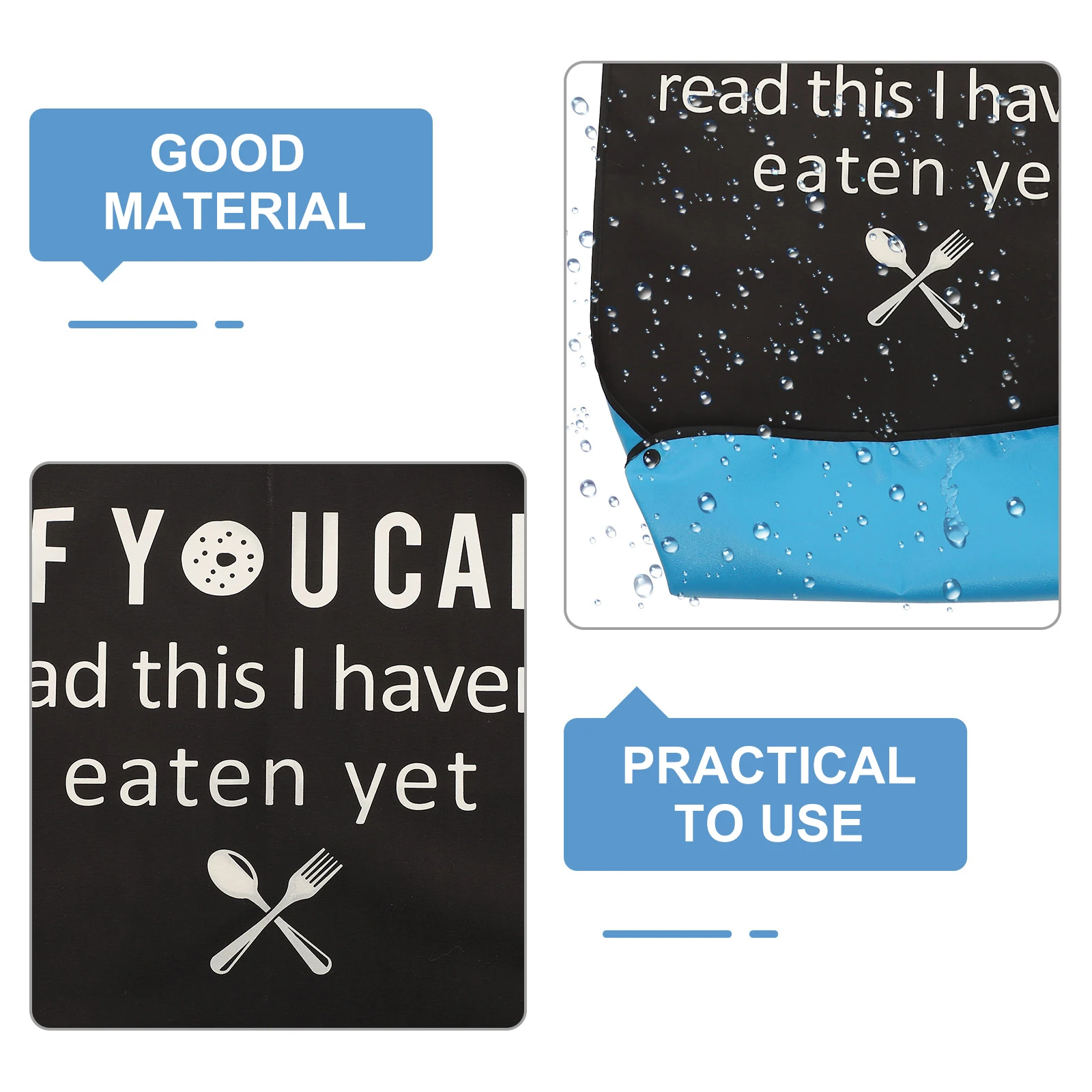 

Waterproof Bibs for Adults Dinner Elderly Reusable Polyester Clothing Protector Folding Washable Sticky Band Design Adjustable