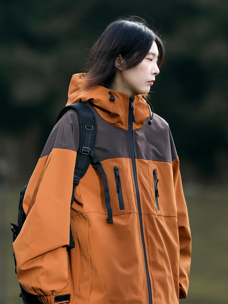 

GoodNorth Outdoor Windproof Water-resistant Tee-in-One Color Blo Jaet Warm Cotton Men's Parka Street Sle Zipper Closure