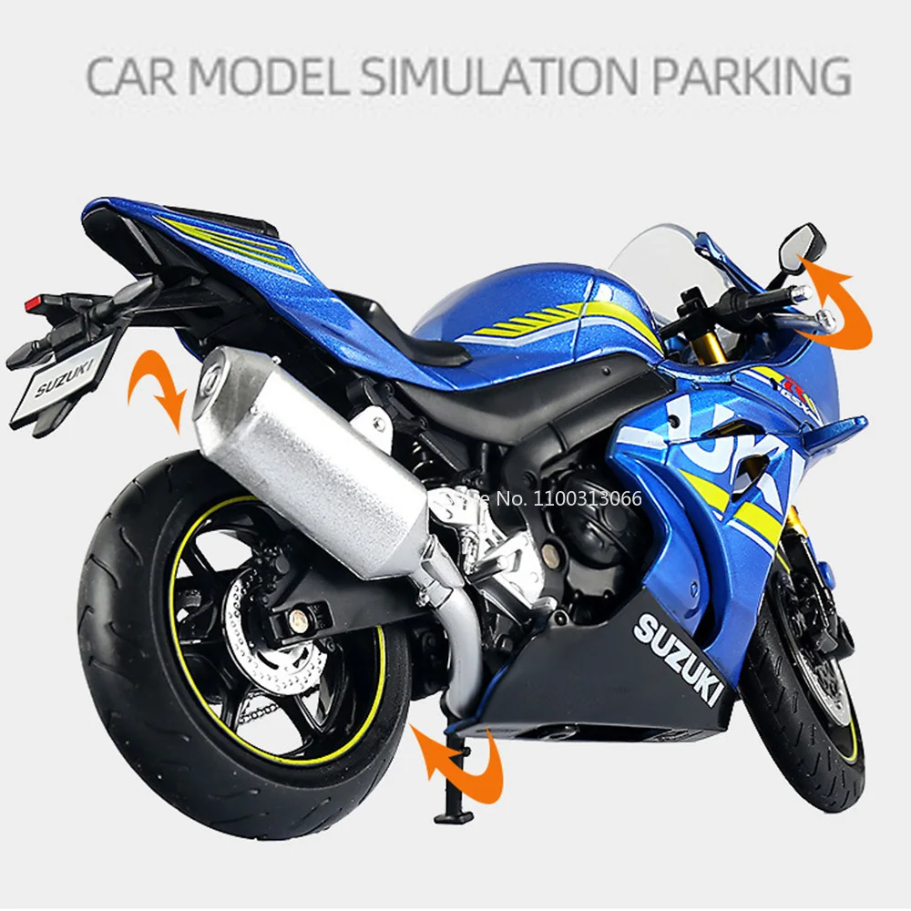 1:12 Scale SUZUKI GSX-R1000 Motorcycle Alloy Diecast Toys Cars Models Linkage Head Rubber Tire Motorcycles Vehicles For Boy Gift