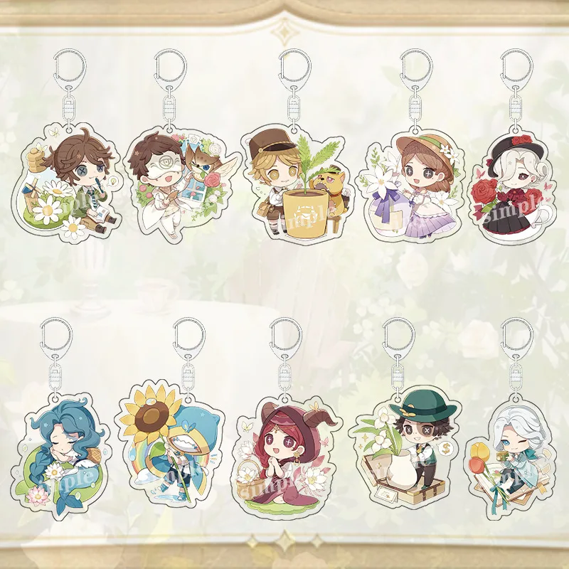

Game Identity V Tea Party Acrylic Keychain Cute Cartoon Figure Photographer Bloody Queen Key Chain Bag Charm Fans Gifts