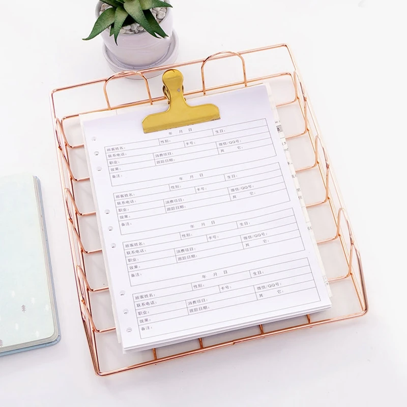 3Pcs Metal Desk Accessories Magazine Rack File Rack Office Storage Box Layered Paper Storage Tray