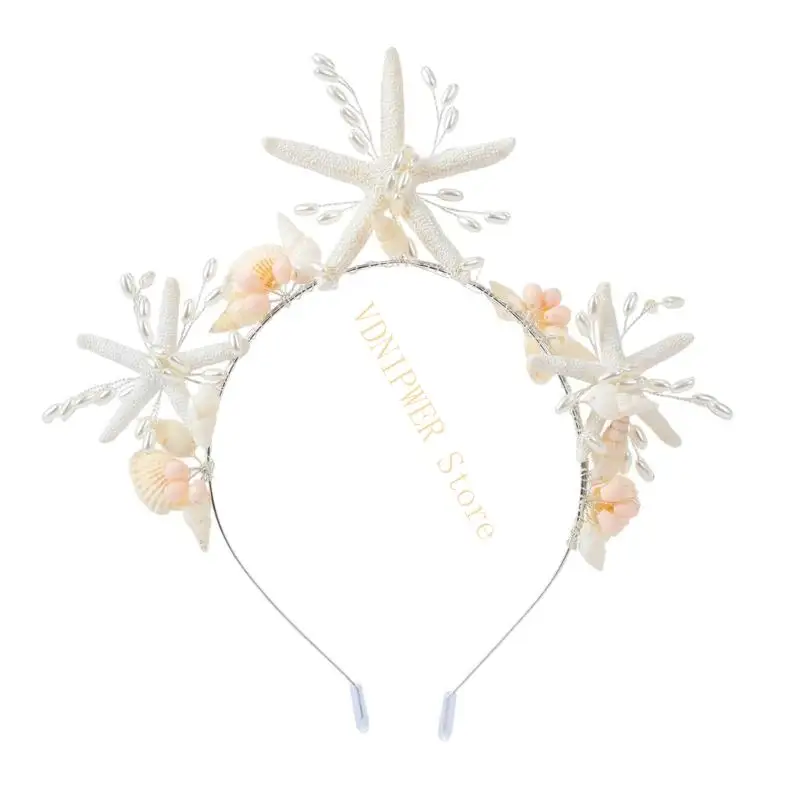 

Повязки на голову с блестящими ракушками и морскими звездами идеально подходят для девочек и женщин для фотосессий D08E