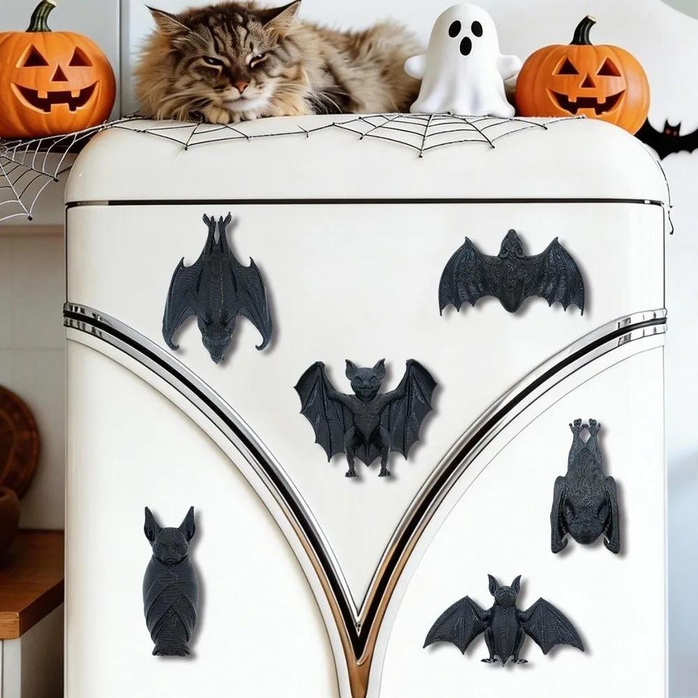 Home Decor Terrifying Halloween Bat Decor Decorative Ornaments Fridge Magnets Spiders Creative Fridge Decor Halloween