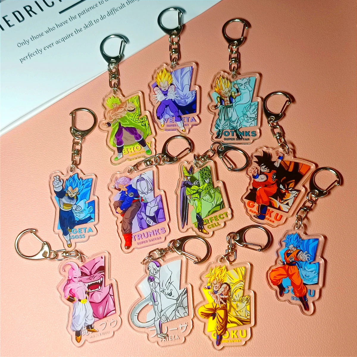 Anime Acrylic Keychain-Goku Cute y2k Cartoon Character Pendant, Suitable for Bags and Keys,cosplay gifts Perfect Gift for Fans