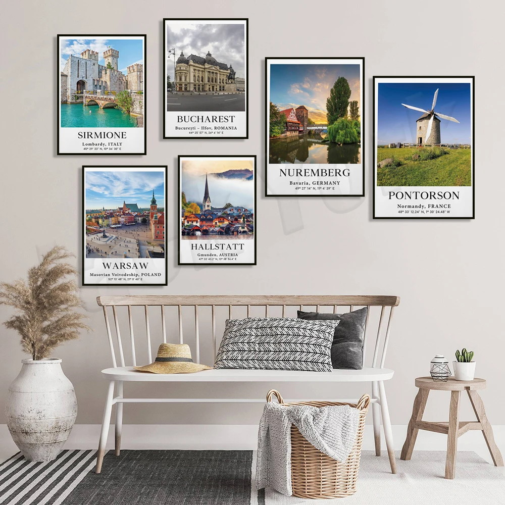 فالنسول فرنسا، بوخارست، ألمانيا نوريمبرغ، سيرميوني، الدنمارك، هالستات، غيرنسي، بونتورسون، نورماندي أوروبا ملصق السفر