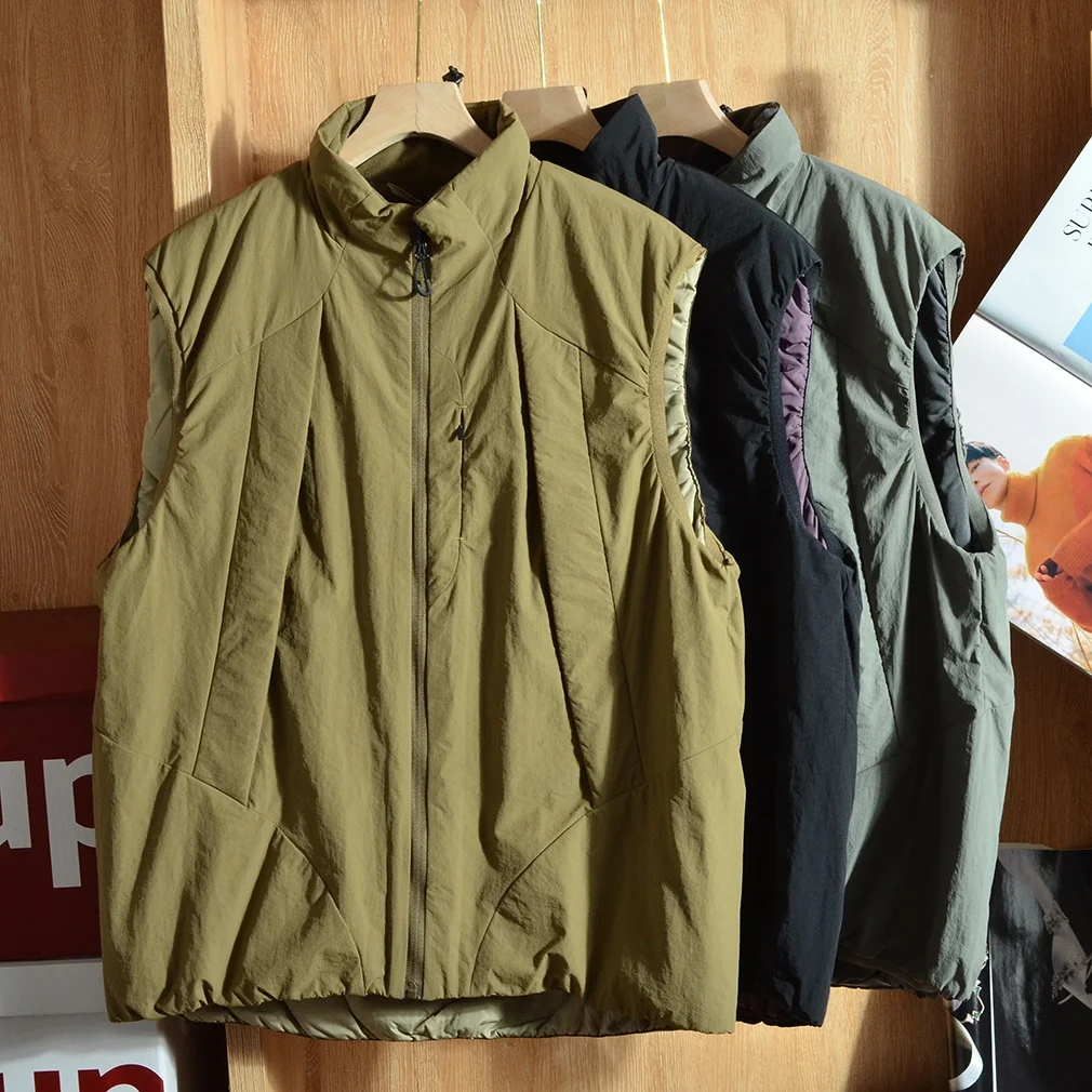 

Мужская уличная спортивная ветрозащитная водонепроницаемая куртка-жилет с воротником-стойкой для осени и зимы, базовый слой, модный городской стиль