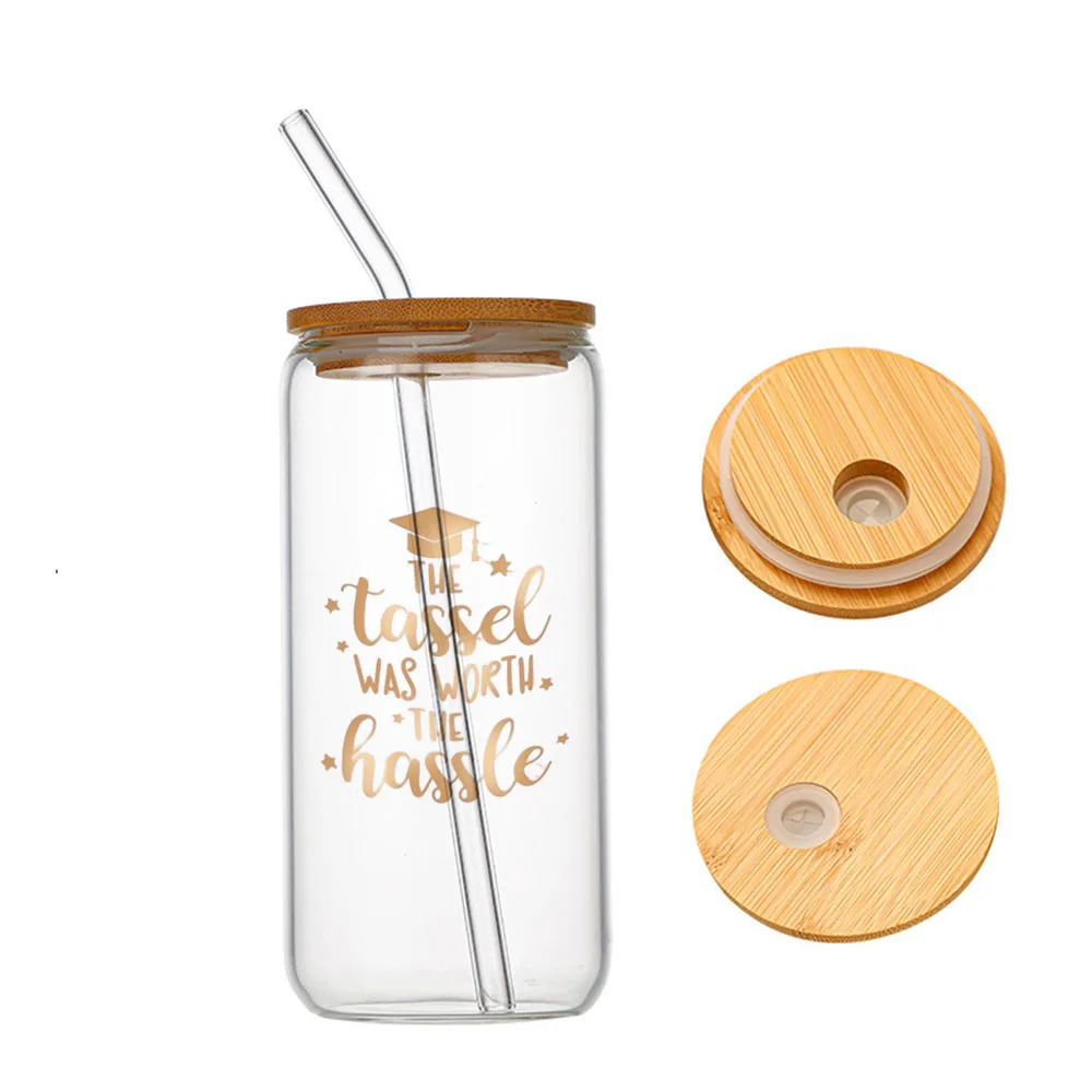 

Graduation Gifts for Her 2025,Class of 2025 Glass For Heat Resistant High Drinking Cup With Straws Lids 16 oz
