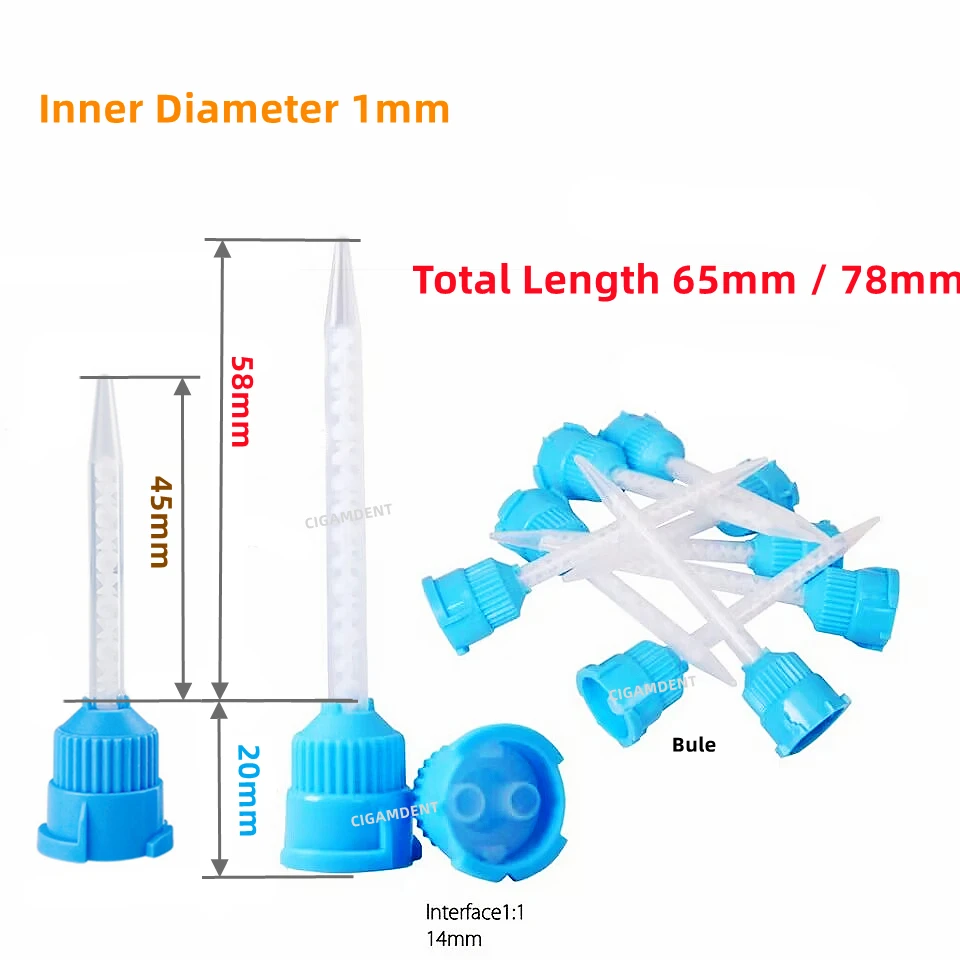 

Dental Impression Material Mixing Tips Conveying Mixing Tube Film Dentist Silicone Gun Rubber 1:1 Mixing Head Nozzles