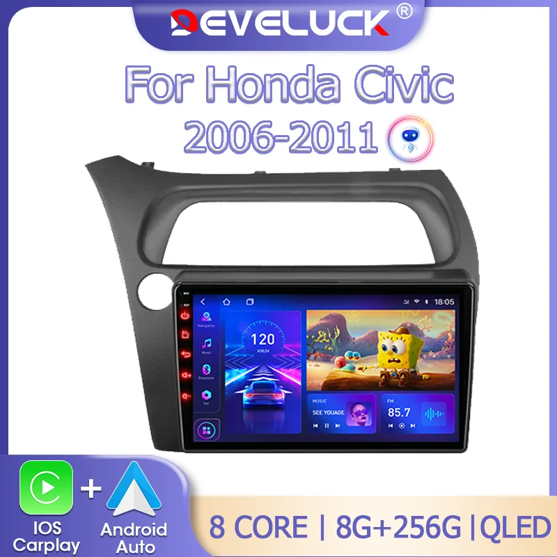 

Автомагнитола для Honda Civic Hatchback 2006 -2011, 2 Din, Android 12