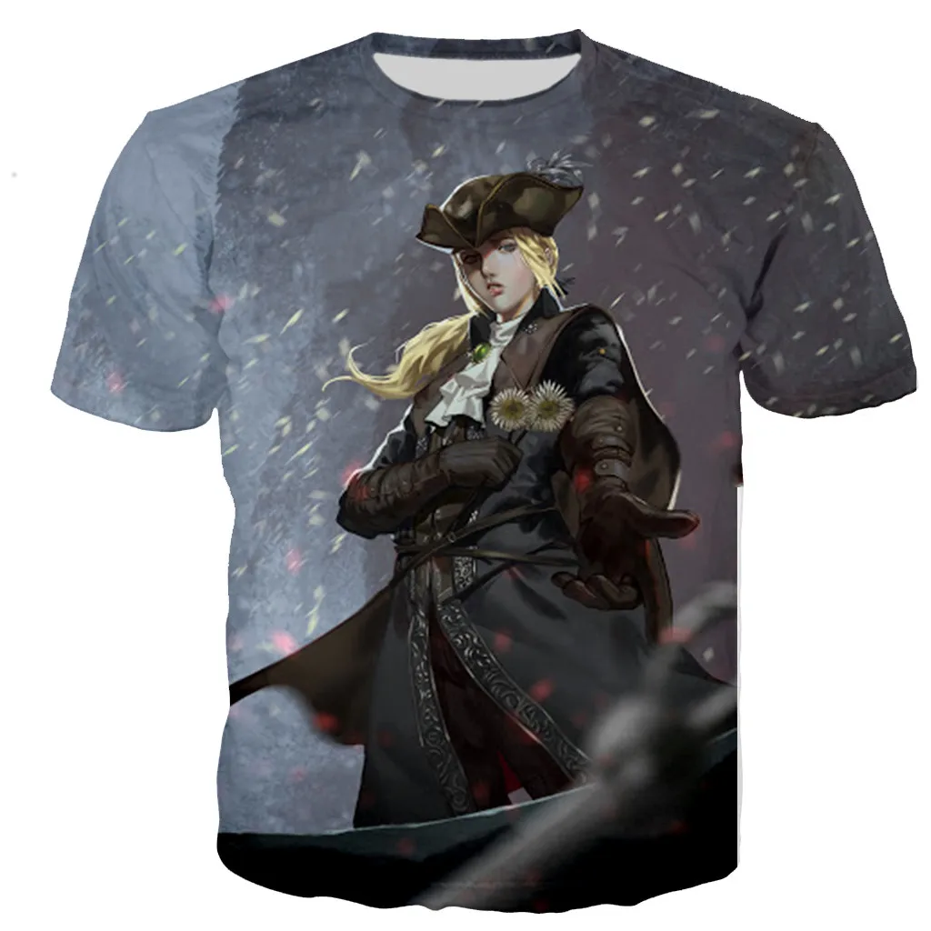 Summer Bloodborne Lady Maria T-Shirts Game 3D Print Streetwear Women Men Casual Fashion Oversized T Shirt Kids Tees Tops Clothes