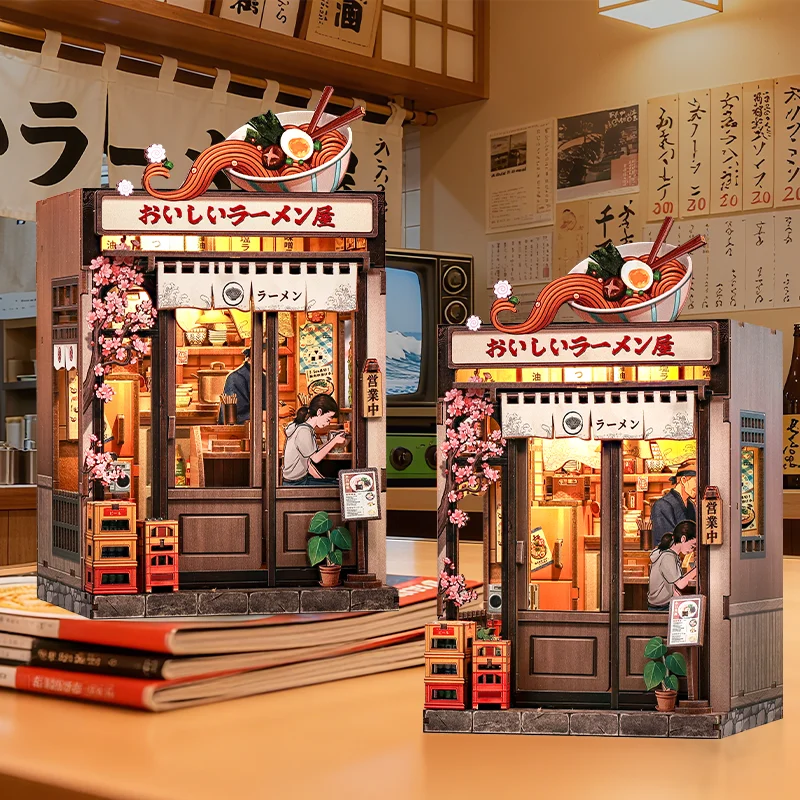 CUTEBEE DIY Book Nook Wooden Dollhouse Miniature 3D Bookshelf Insert for Christmas Birthday Gift Unique Home Decor for Adults