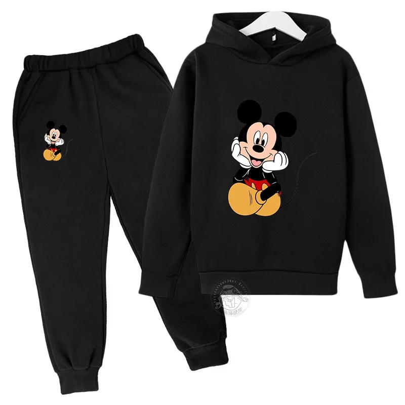 

Kids Mickey Mouse 2-Piece Hoodie & Jogger Set – Cute Cartoon Print Casual Sports Outfit for 3-12 Years