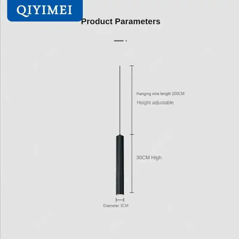 Modern Nordic Led Chandelier Double Head Pendant Light Dining Room Hanging Lamp Pipe Decor Cylinder Pipe Line Black Pendant Lamp