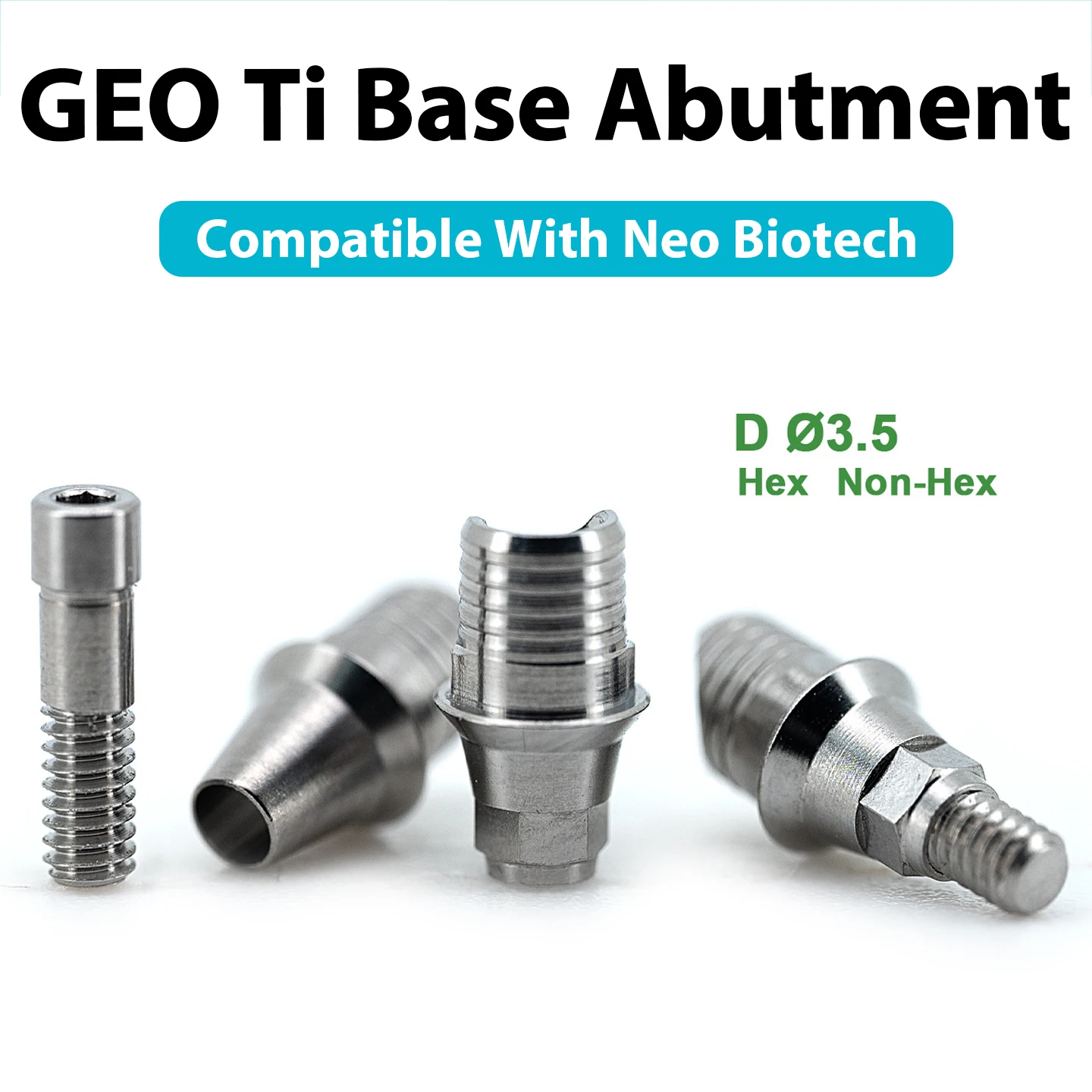 AG Titanium Ti Base GEO TiBase Abutment Tibase for Neo Biotech CAD/CAM Prosthetic Parts Dental Implant Prosthetic Components