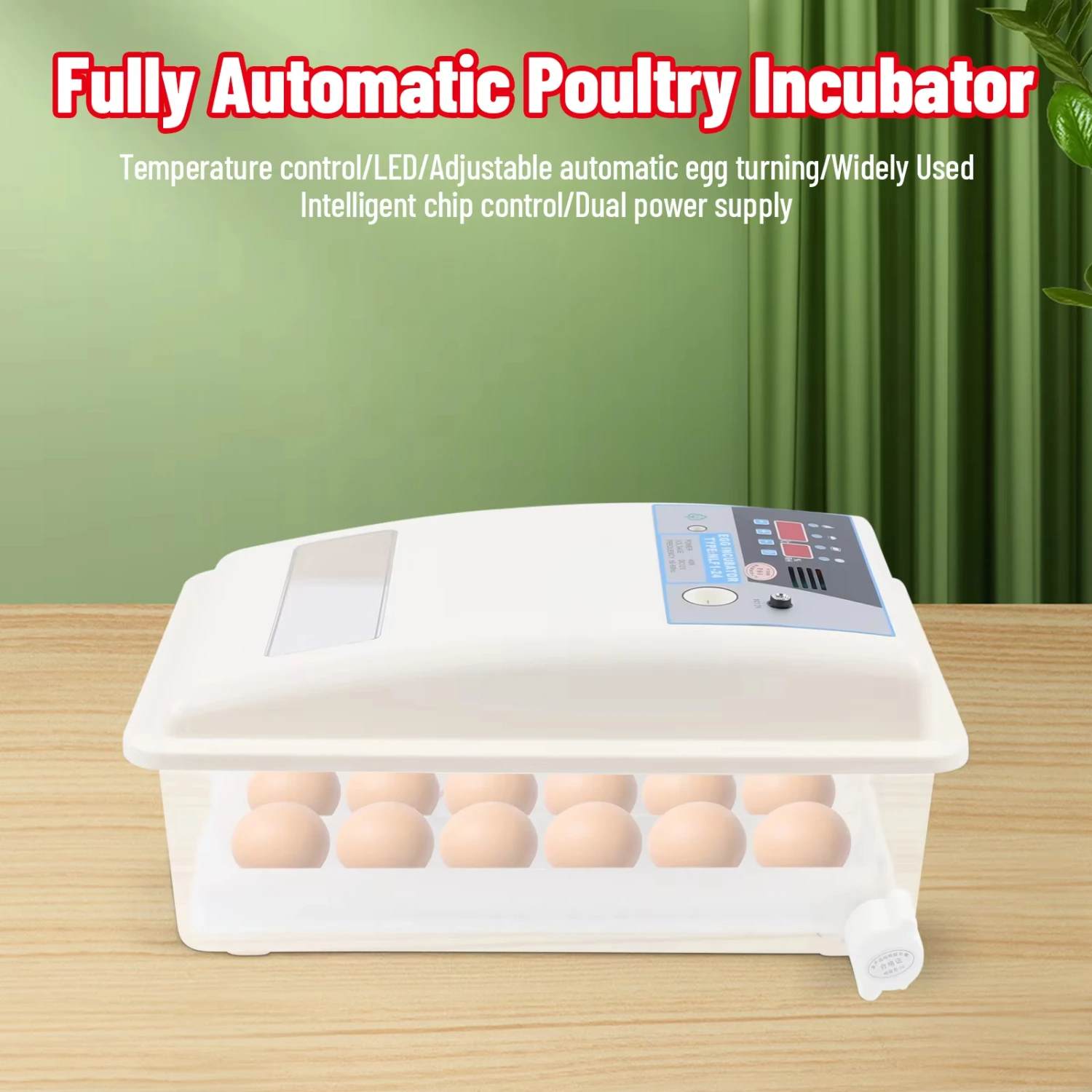 Fully Automatic Mini Egg Incubator with Temperature Control Egg Turning Incubator  Chickens Ducks Poultry Birds Incubation Quail