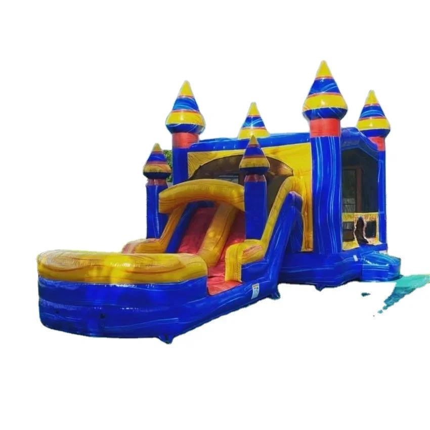 commercial inflatable jumping castle pastel bounce house inflatable funny bouncy castle with slide