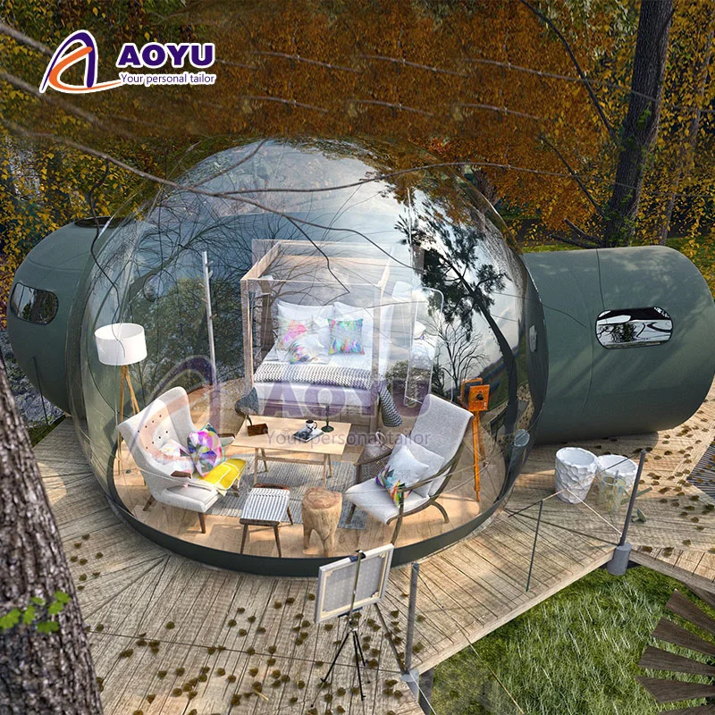 

AOYU Customized Size PVC Inflatable Crystal Igloo Dome Tent For Adults Outdoor Resort Villa Bubble Tent For Hotels