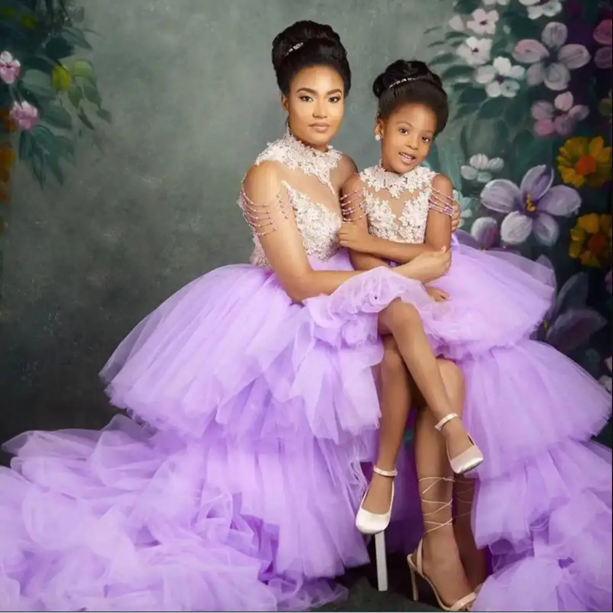 

Long Train Flower Girl Dresses For Weddings Party Birthday Princess Feather Tulle Pageant Dress Formal Prom Gowns