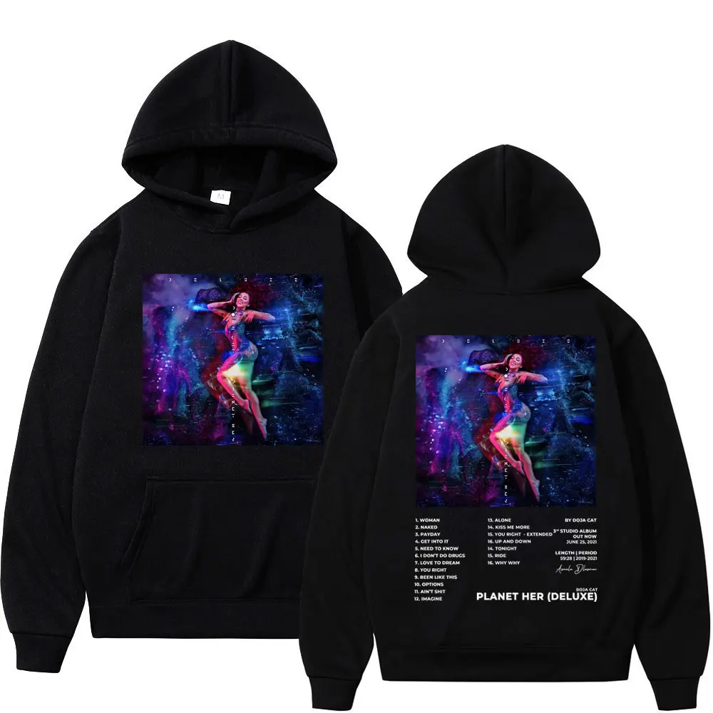 

Singer Doja Cat Music Album Poster Print Hoodies Men's Women's Hip Hop Trend Hooded Sweatshirts High Quality Fashion Pullovers