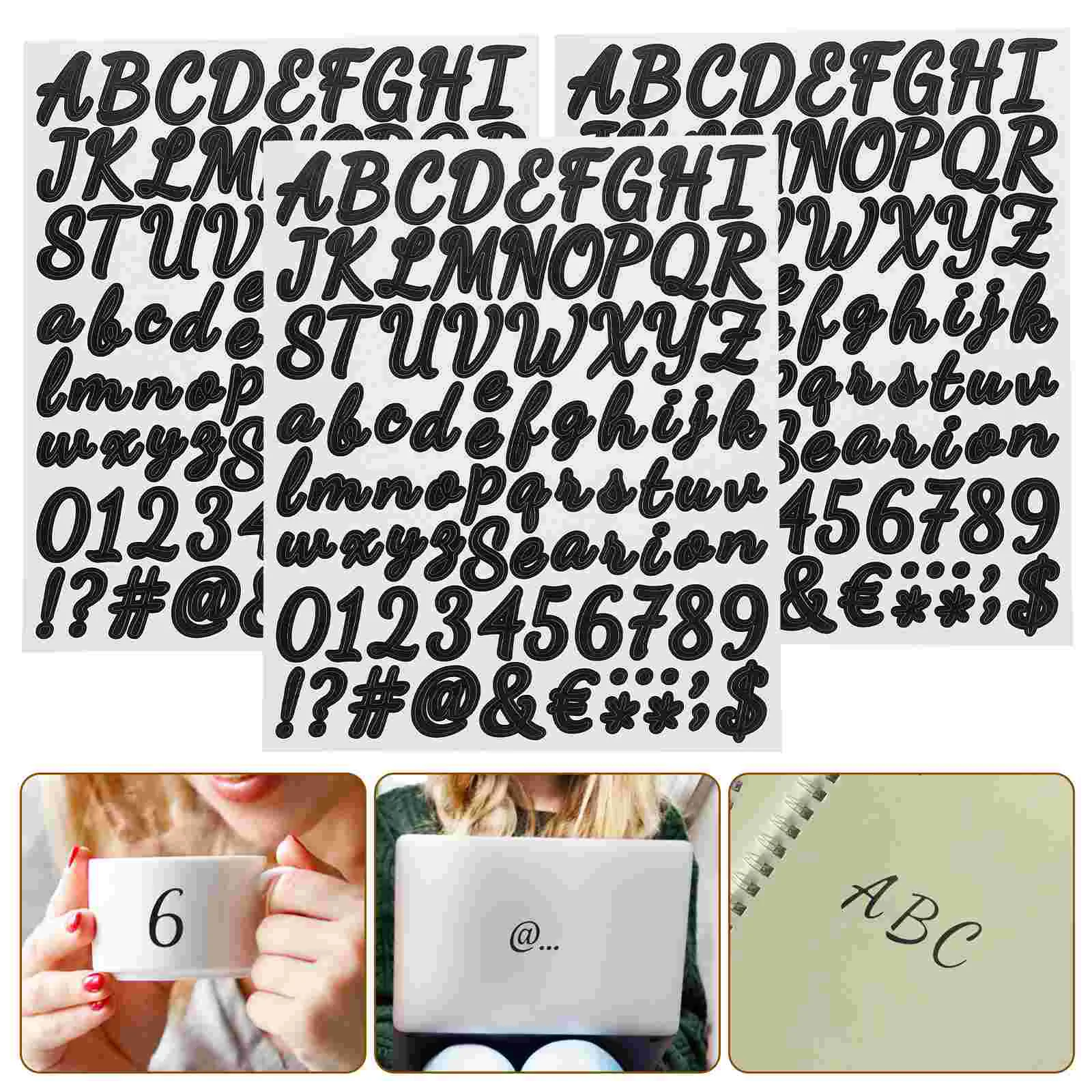 10 Sheets Number Letter Stickers Digital Letters for Poster Board Scrapbook Mailbox