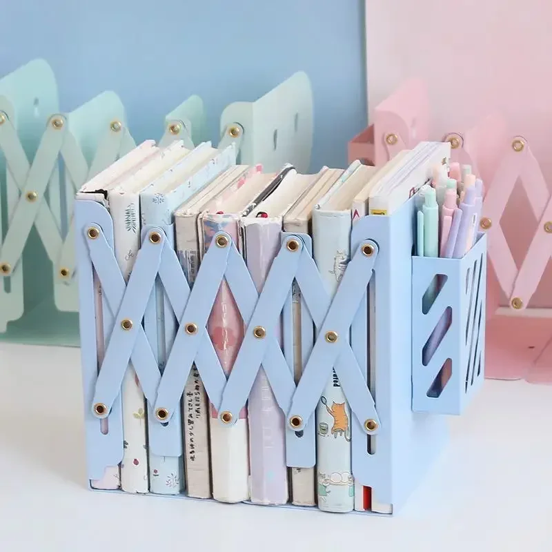 Morandi Book 2 With In Stand Organizer Office Supplies Holder Bookend Pen Multifunctional Kawaii Metal Stationery 1