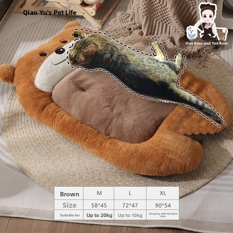 

Теплая лежанка-диван для зимнего сна, уютный матрас-гнездо для домашних животных, для маленьких и средних собак, уютная подушка-укрытие для дома, Bridge Yu's
