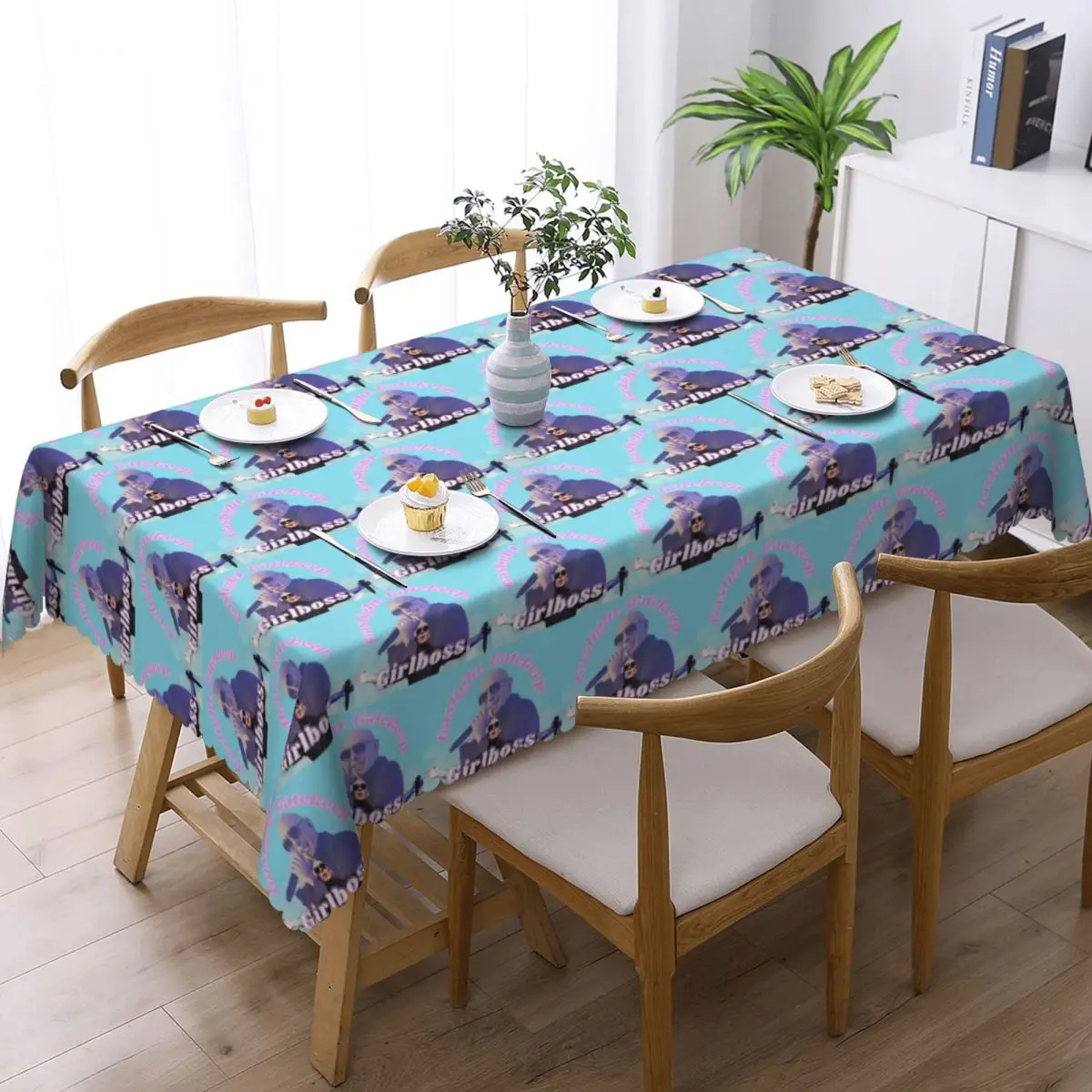 Mr. Worldwide Says To Girlboss Custom Rectangular Tablecloth Oilproof Table Cover for Dining Events Table Cloth