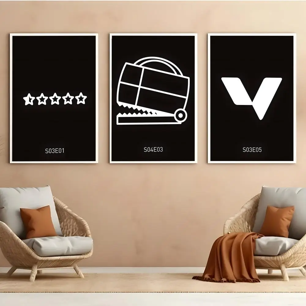 Anime B-Black Mirror Game Poster Aesthetic HD PVC Wall Art - Waterproof Wear Resistant For Home Hotel Bar
