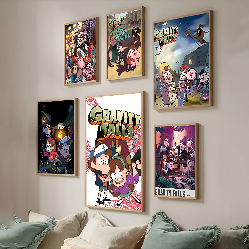 G-Gravity Cartoon Falls Movie Sticky Posters Vintage Room Bar Cafe Decor Nordic Home Decor