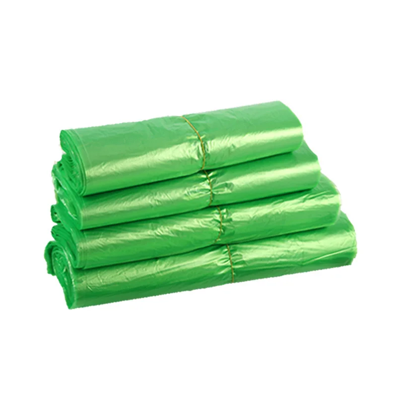 100pcs/pack Green Plastic Bag Supermarket Carry Out Bag Disposable Vest Bag with Handle Kitchen Living Room Clean Food Packaging