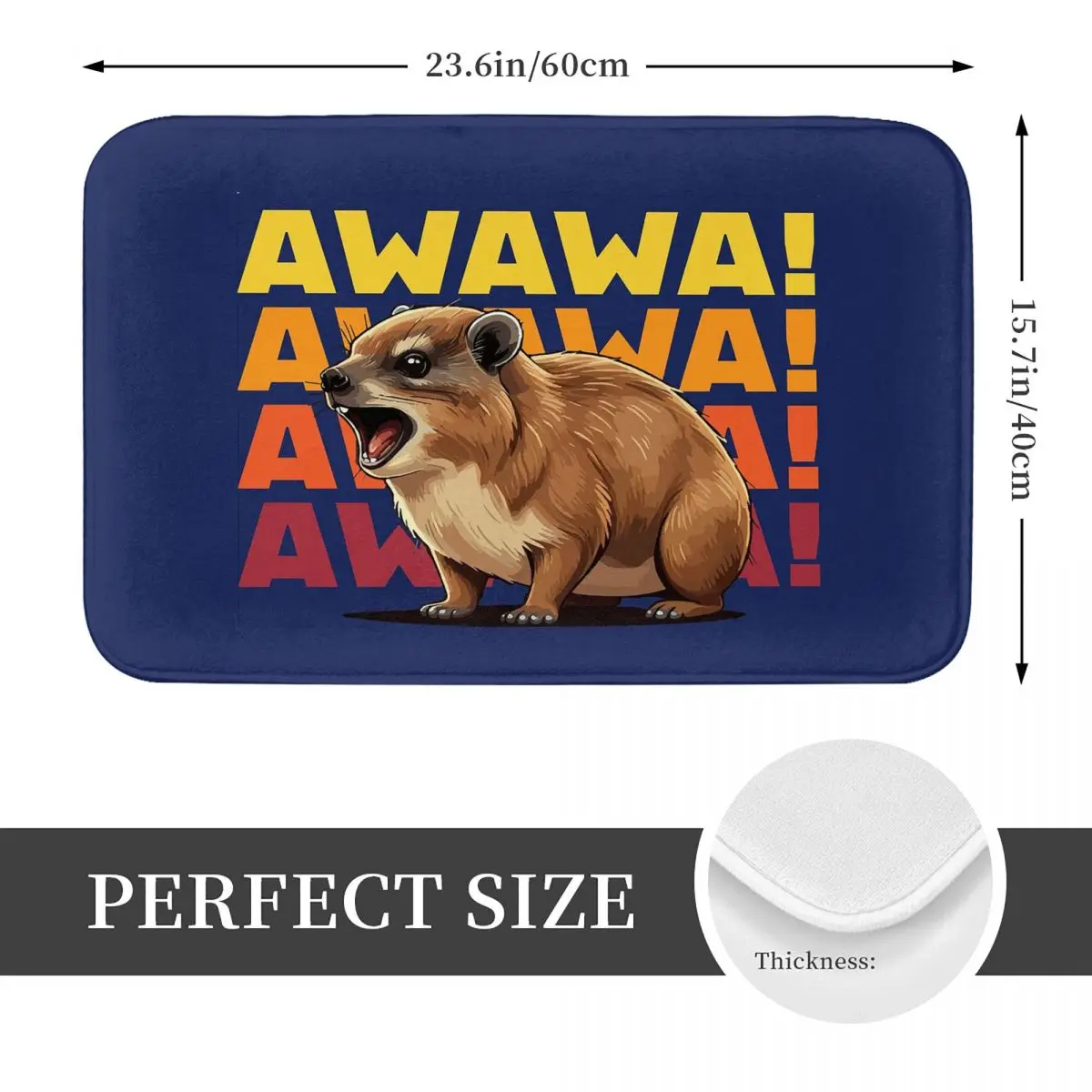 Rock Hyrax Lover Awawa Groundhog Dassi Anti-slip Doormat Floor Mat Carpet Rug for Kitchen Entrance Home Living room Footpad Mats