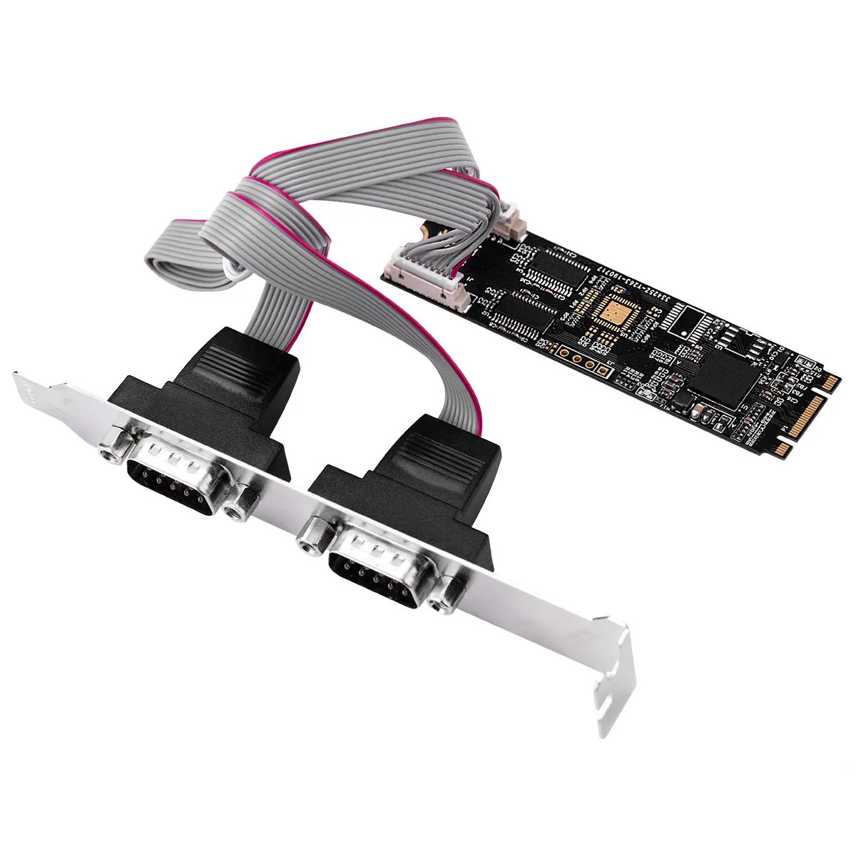 M.2 B+M Key RS232 Serial Card DB9 Interface 22x80mm Low Profile Mini COM Port Adapter for POS Router Embedded Device