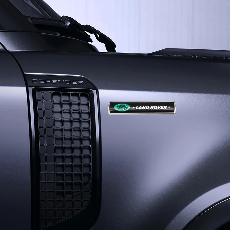 

2Pcs Car Metal Logo Car Body Side Window Badge Trunk Sticker For Land Rover RC 110 130 90 Defender Range Rover Discovery Evoque