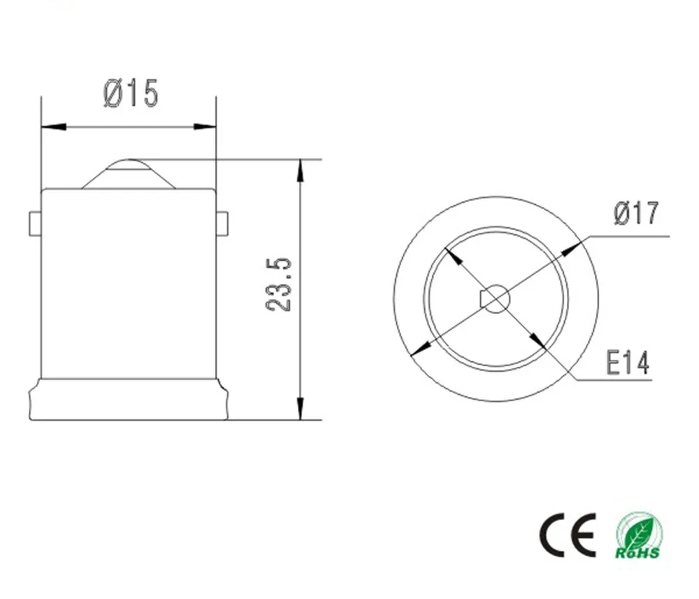 2pcs BA15S To E14 EU Mini LED Chandelier Light Socket Adapter Converter, Allow Install E14 Candelabra In BA15S Lamp Holder